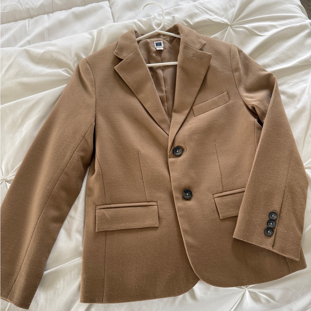 Janie And Jack Boys Classic Camel/Tan Wool Blazer - Size 7